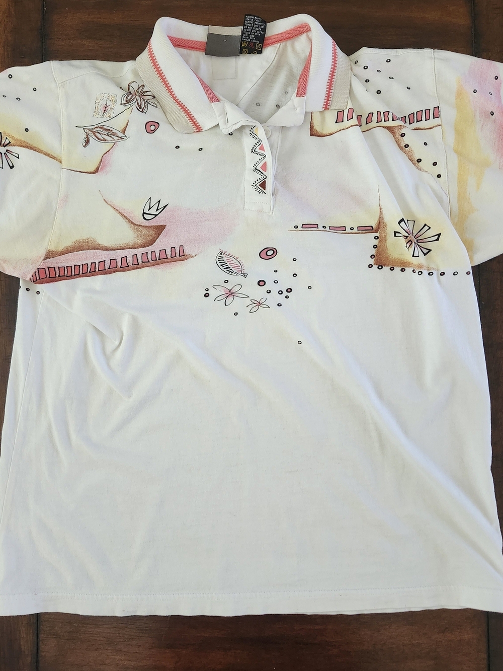 Vintage Le coq Sportif Woman's White Polo Shirt Medium